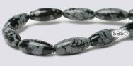 Snowflake Obsidian Gemstone Beads - 5mm x 12mm Rice/melon