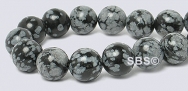 Snowflake Obsidian Gemstone Beads - 8mm Round