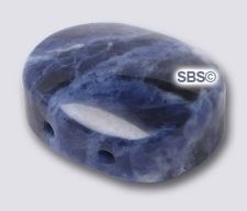 Sodalite 12mm x 15mm Flat Oval 2-Hole Gemstone Beads (12)