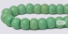Stabilized Turquoise Beads - 8x6mm Rondelle - Green / Apple
