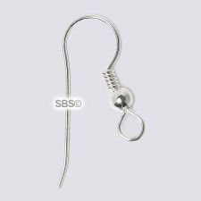 Sterling Silver Round Ear Wires (1 pair)