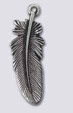 TierraCast Large Feather Charm "Silver Antique"