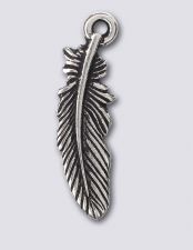 TierraCast Small Feather Charm "Silver Antique"