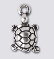 TierraCast Turtle Charm "Silver Antique"
