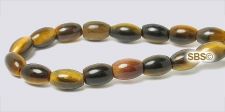 Tiger Eye Gemstone Beads - 4mm x 6mm Rice/melon