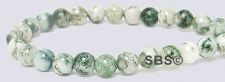 Tree Agate Gemstone Beads - 4mm Round