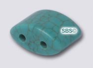 Turquoise Howlite 6mm x 12mm 2-Hole Oval Gemstone Beads (12)