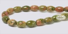 Unakite Jasper Gemstone Beads - 4mm x 6mm Rice/melon