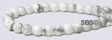 White Howlite Gemstone Beads - 4mm Round