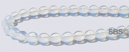 White Opal Glass Beads - 4mm Round