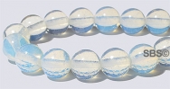 White Opal Glass Beads - 8mm Round